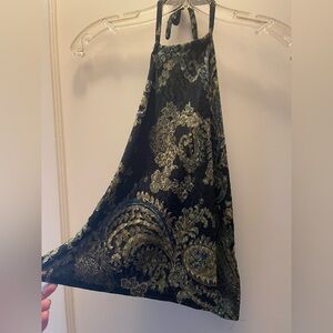 Black and Gold Paisley Halter Top